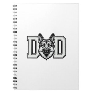 Deutscher Schäferhund-Vater Vintage-Vector-Shirt-D Notizblock