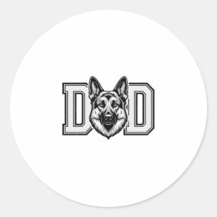 Deutscher Schäferhund-Vater Vintage-Vector-Shirt-D Runder Aufkleber
