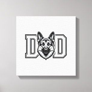 Deutscher Schäferhund-Vater Vintage-Vektor-Shirt-D Leinwanddruck