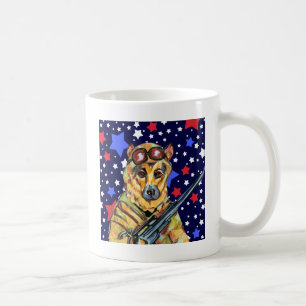 DEUTSCHER SCHÄFERHUND VERKAUFT KAFFEETASSE