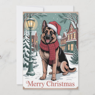 Deutscher Schäferhund vintage Weihnachten 