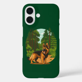 Deutscher Schäferhund Wald Abenteuer Hund  iPhone 16 Hülle