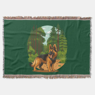 Deutscher Schäferhund Wald Abenteuer Hund Decke