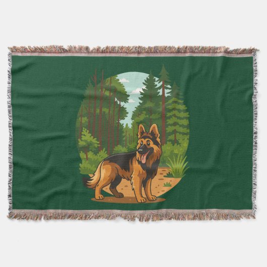 Deutscher Schäferhund Wald Abenteuer Hund  Decke (Vorderseite)