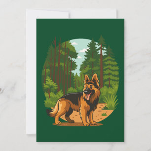 Deutscher Schäferhund Wald Abenteuer Hund Einladung