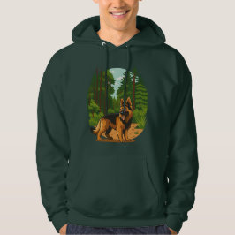 Deutscher Schäferhund Wald Abenteuer Hund  Hoodie