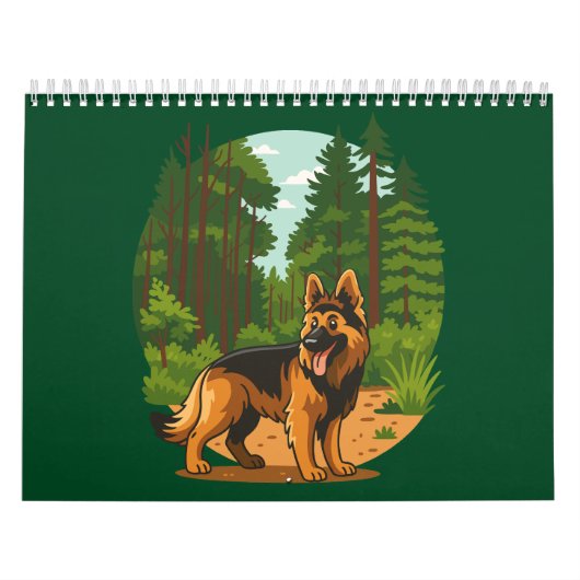 Deutscher Schäferhund Wald Abenteuer Hund Kalender (Titelbild)