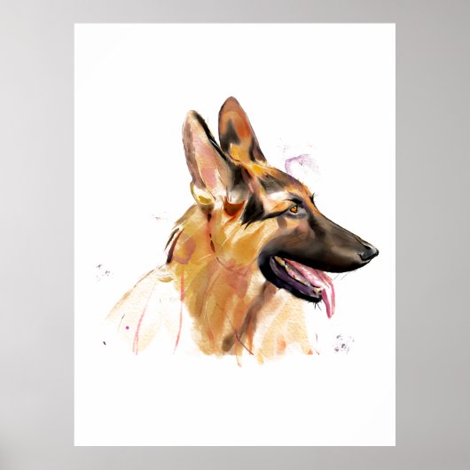 Deutscher Schäferhund Wandkunst Poster (Vorne)