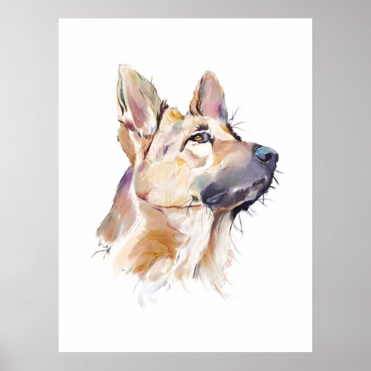 Deutscher Schäferhund Wandkunst Poster – Hunde Kun (Vorne)