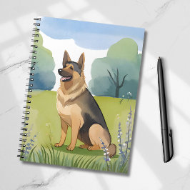 Deutscher Schäferhund | Wasserfarbenmalerei Hund Notizblock