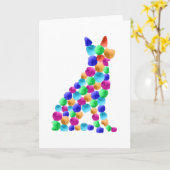 Deutscher Schäferhund Watercolor Farbpunktart Karte (Gelbe Blume)