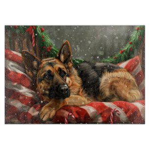 Deutscher Schäferhund Weihnachten Festlich Schneidebrett