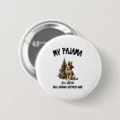 Deutscher Schäferhund & Weihnachten, Funny Dog Des Button (Vorne & Hinten)