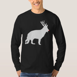 Deutscher Schäferhund Weihnachten Rentier Geweihe  T-Shirt