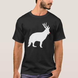 Deutscher Schäferhund Weihnachten Rentiere Geweih  T-Shirt