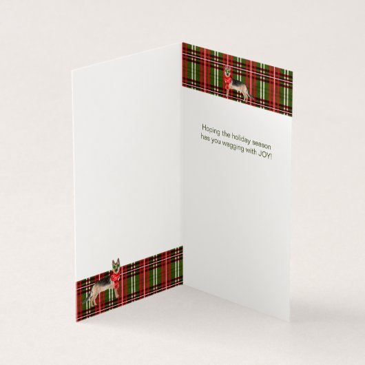 Deutscher Schäferhund Weihnachten Roter Grüner Fei (Innenseite)