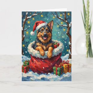 Deutscher Schäferhund Weihnachten Santa-Tasche Abe Karte