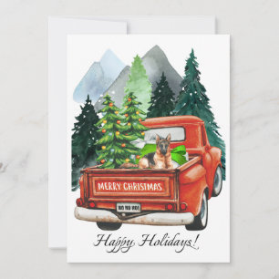 Deutscher Schäferhund Weihnachten & Vintage-LKW Ku