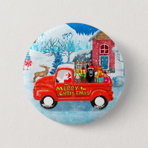 Deutscher Schäferhund Weihnachts-Lkw Schnee Button