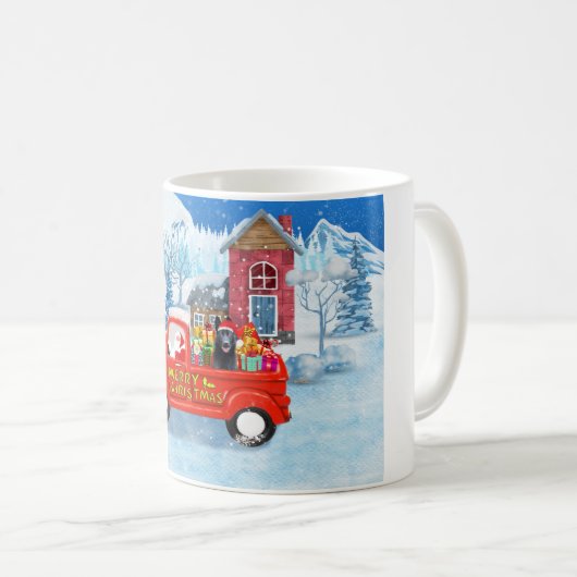 Deutscher Schäferhund Weihnachts-Lkw Schnee Kaffeetasse (VorderseiteRechts)