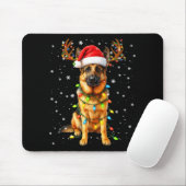 Deutscher Schäferhund Weihnachtsbaum Lichter Pyjam Mousepad (Mit Mouse)