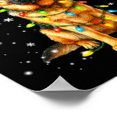 Deutscher Schäferhund Weihnachtsbaum Lichter Schla Poster (Ecke)
