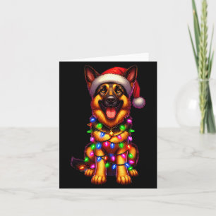 Deutscher Schäferhund Weihnachtsbaum Lichter Xmas  Karte