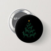 Deutscher Schäferhund Weihnachtsbaum Lustiger Gsd Button (Vorne & Hinten)
