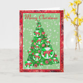 Deutscher Schäferhund Weihnachtsbaum mit Niedliche Karte (Gelbe Blume)