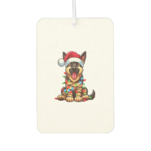 Deutscher Schäferhund Weihnachtsbeleuchtung Santa  Autolufterfrischer