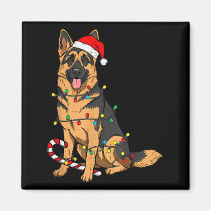 Deutscher Schäferhund Weihnachtsbeleuchtung Weihna Magnet