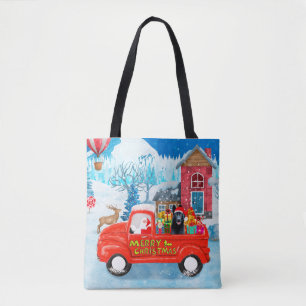 Deutscher Schäferhund Weihnachtslieferwagen Schnee Tasche
