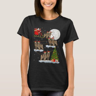 Deutscher Schäferhund Weihnachtsmann Schlitten Fli T-Shirt