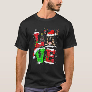 Deutscher Schäferhund Weihnachtsmann Weihnachten T-Shirt