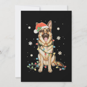 Deutscher Schäferhund Weihnachtsmannmütze Weihnach Einladung