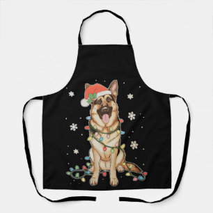 Deutscher Schäferhund Weihnachtsmannmütze Weihnach Schürze