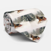 Deutscher Schäferhund Weihnachtsschnee im Winter Krawatte (Gerollt)