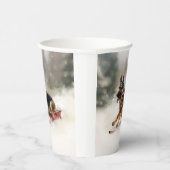 Deutscher Schäferhund Weihnachtsschnee im Winter Pappbecher (Rechts)