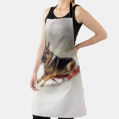 Deutscher Schäferhund Weihnachtsschnee im Winter Schürze (InSitu)