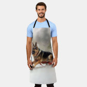 Deutscher Schäferhund Weihnachtsschnee im Winter Schürze (Getragen)