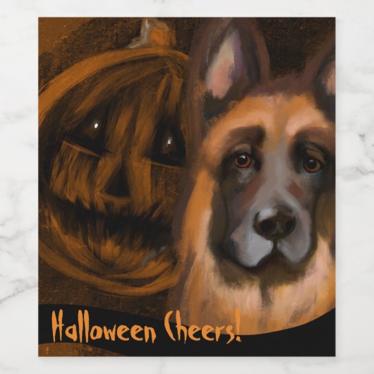 Deutscher Schäferhund Weinetikett (Einzelnes Label)