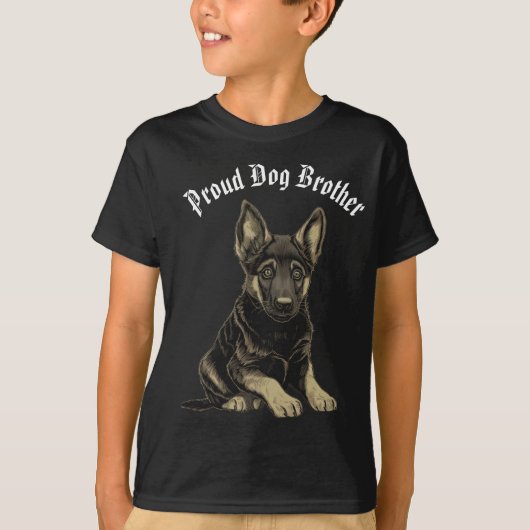 Deutscher Schäferhund Welpe Hund Bruder bearbeitba T-Shirt (Vorderseite)