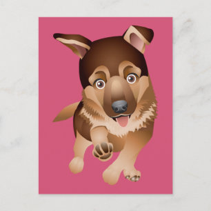 Deutscher Schäferhund-Welpe-Hund-Leere Postkarte