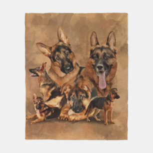 Deutscher Schäferhund - Welpe, jung, erwachsen Fleecedecke