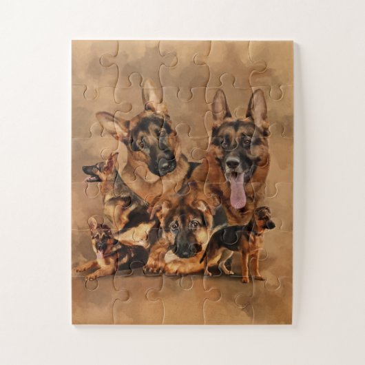 Deutscher Schäferhund - Welpe, jung, erwachsen Puzzle (Vertikal)