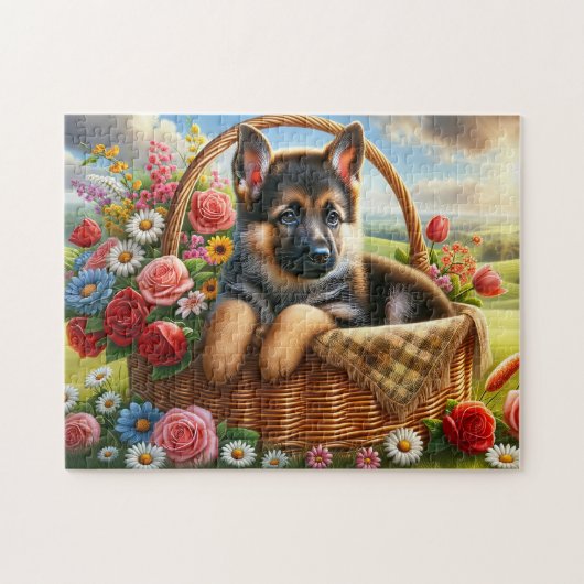 Deutscher Schäferhund-Welpe Puzzle (Horizontal)