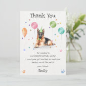 Deutscher Schäferhund Welpen Geburtstag Danke Kart Einladung (Stehend Vorderseite)