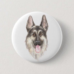 Deutscher Schäferhund-Welpen-Mama-Hundefreundin Fe Button