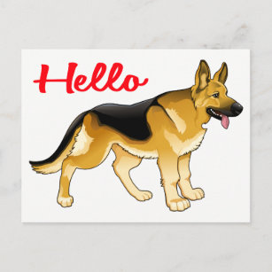 Deutscher Schäferhund Welpenhund Hallo, Denken Sie Postkarte