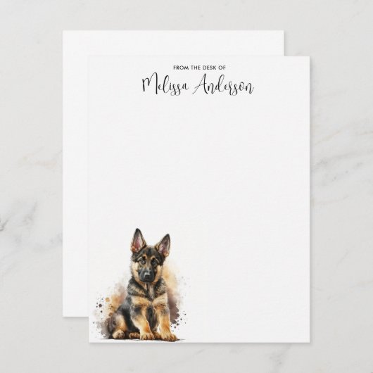 Deutscher Schäferhund Welpenhund Personalisiert Wa Mitteilungskarte (Vorne/Hinten)